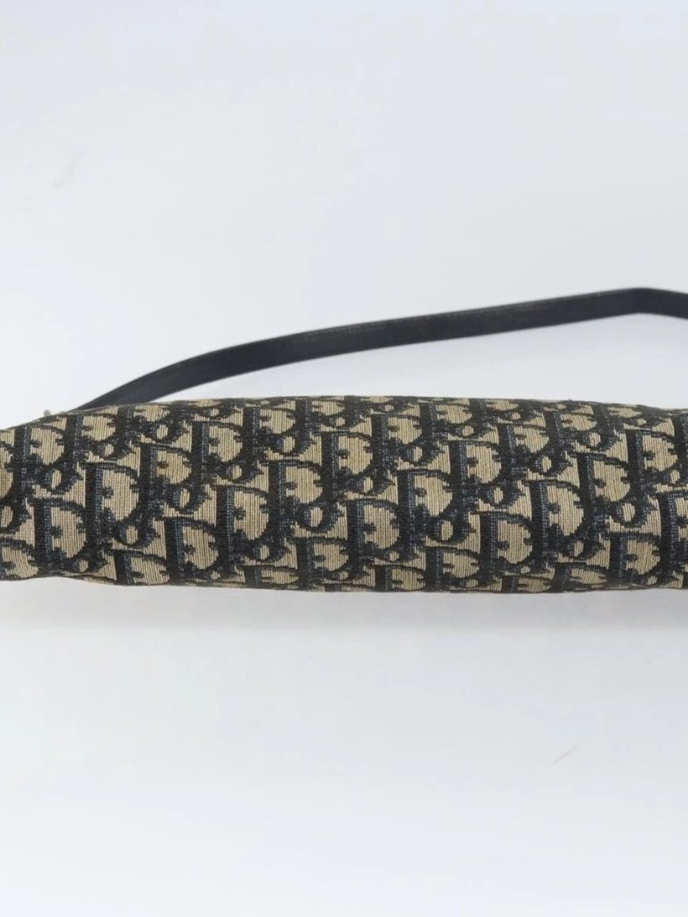 Christian Dior Trotter Canvas Shoulder Bag Navy Gold Auth 157344 - Picture 7 of 16